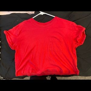 Crop Tops. Pink Size Small, Red Size Medium, Army Green Size Small.